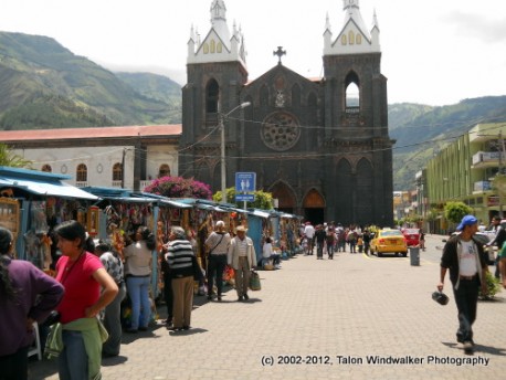 Open air market in Banos, Ecuador