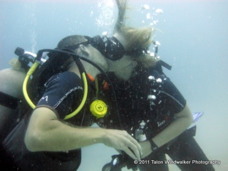 Mike & Ashley celebrating his 40th dive (so they could officially start the divemaster training program together)