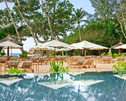 Pool and private beach