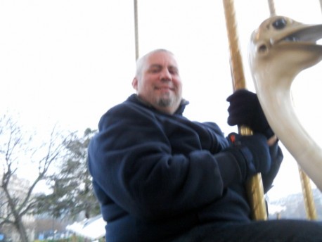 Tigger snapped this of me on the carousel